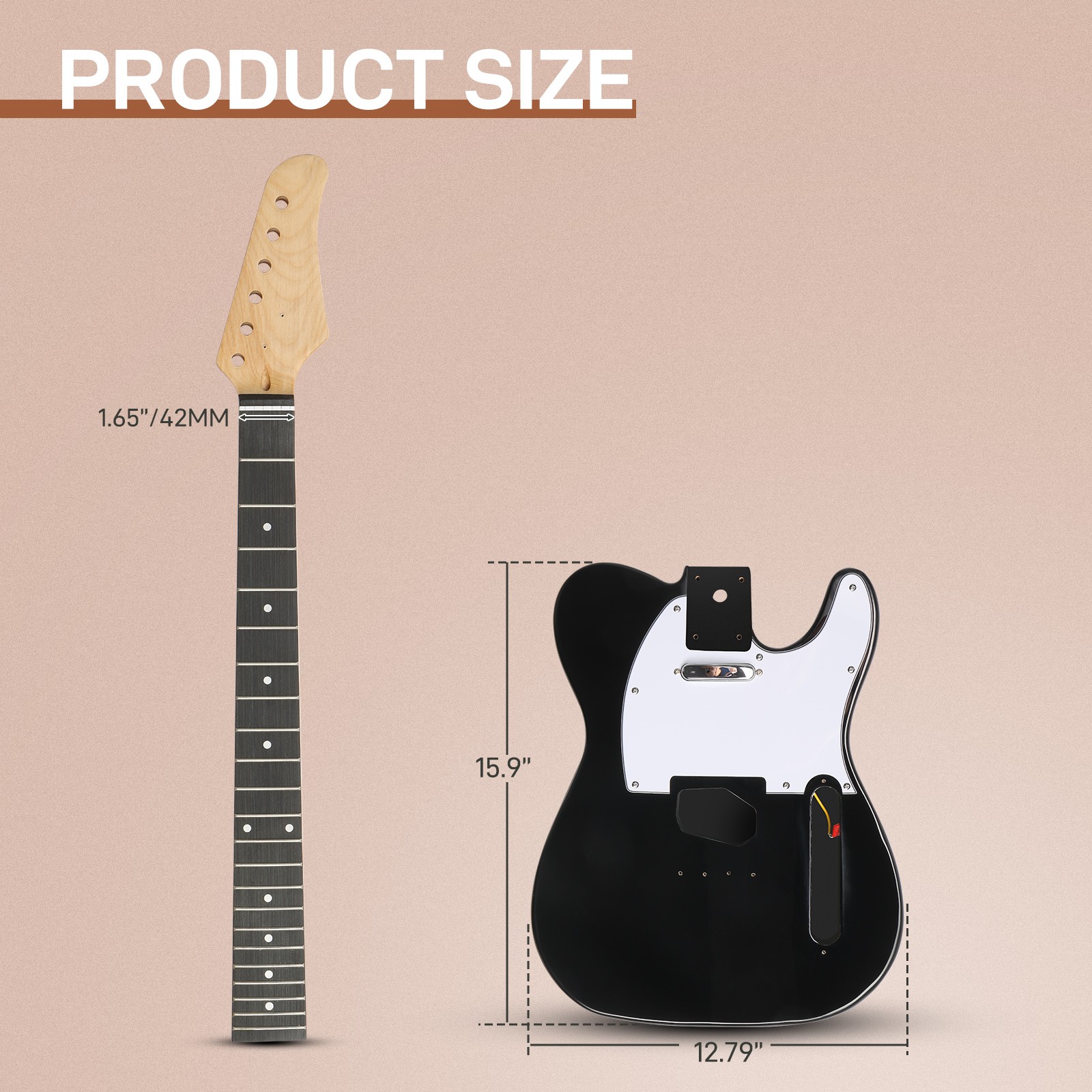 New DIY 6 String TL Style Electric Guitar Kits with Mahogany Body US