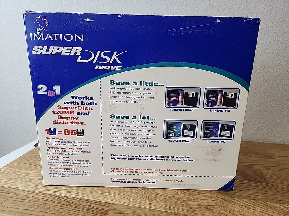 Imation SD-USB-M2 Portable SuperDisk External USB Floppy Disk Drive For Macs