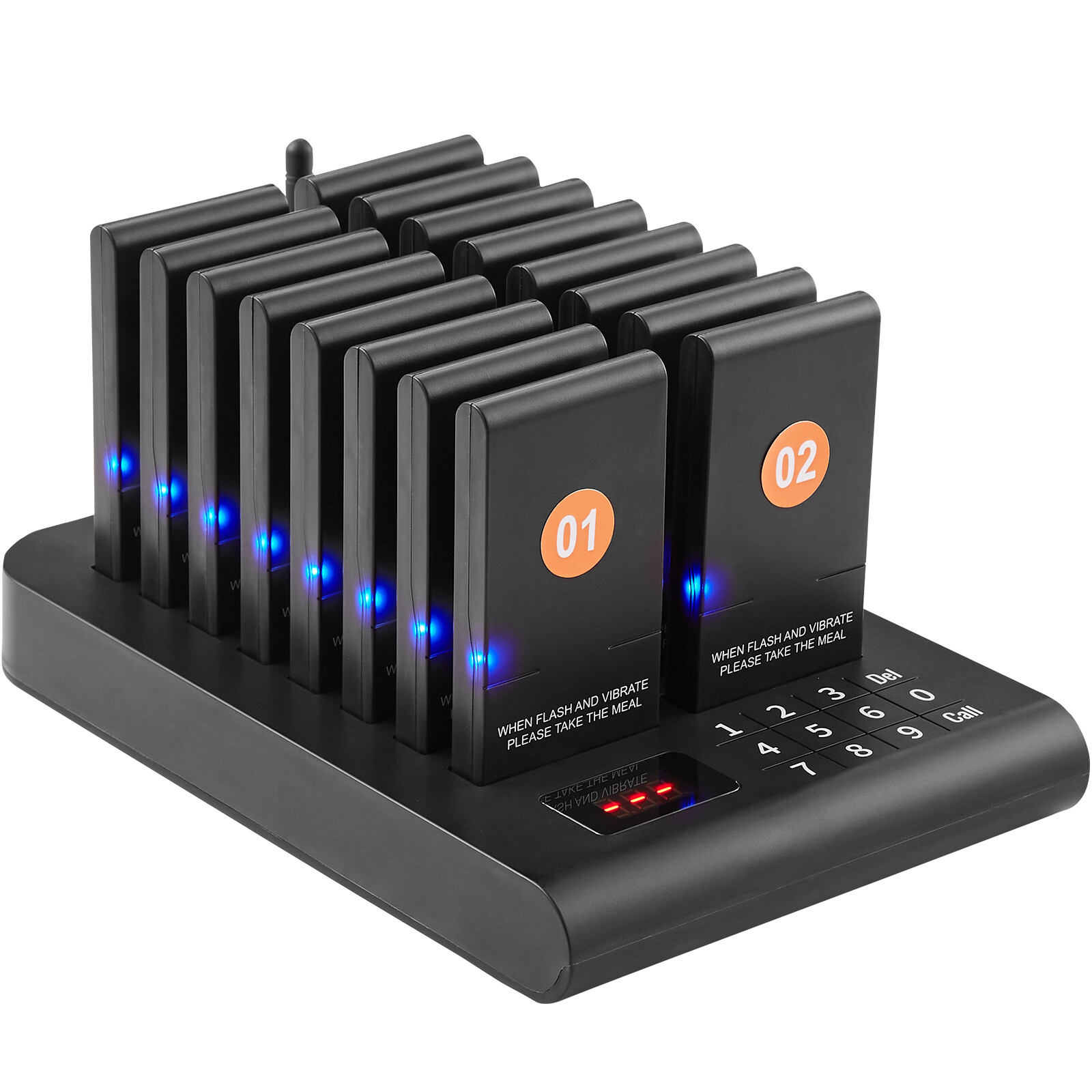 VEVOR Restaurant Pager System 16 Beepers Wireless Guest Paging Queuing Calling