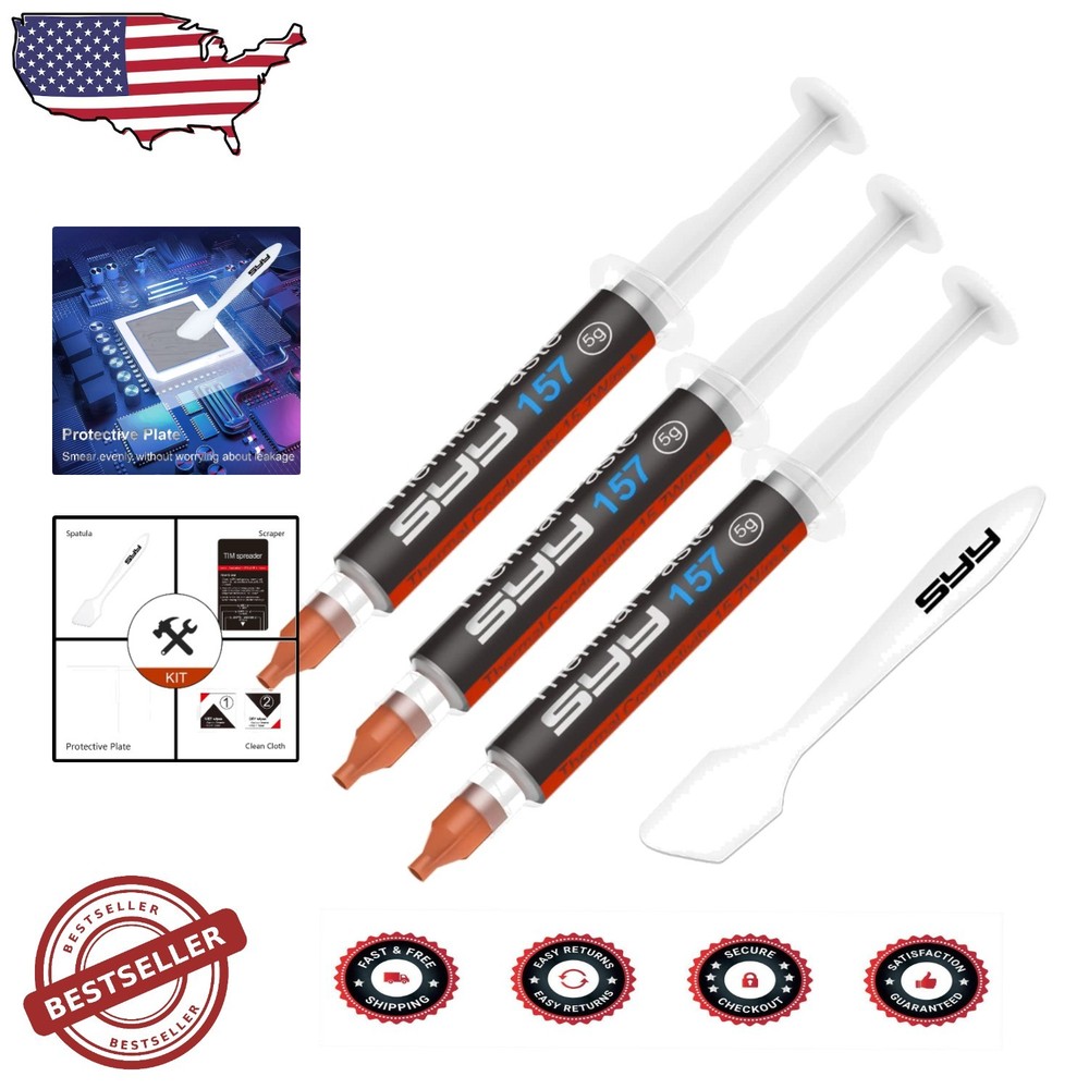 Pro 15g Thermal Paste Kit for CPU/GPU - Max Heat Dissipation, Beginner Friendly
