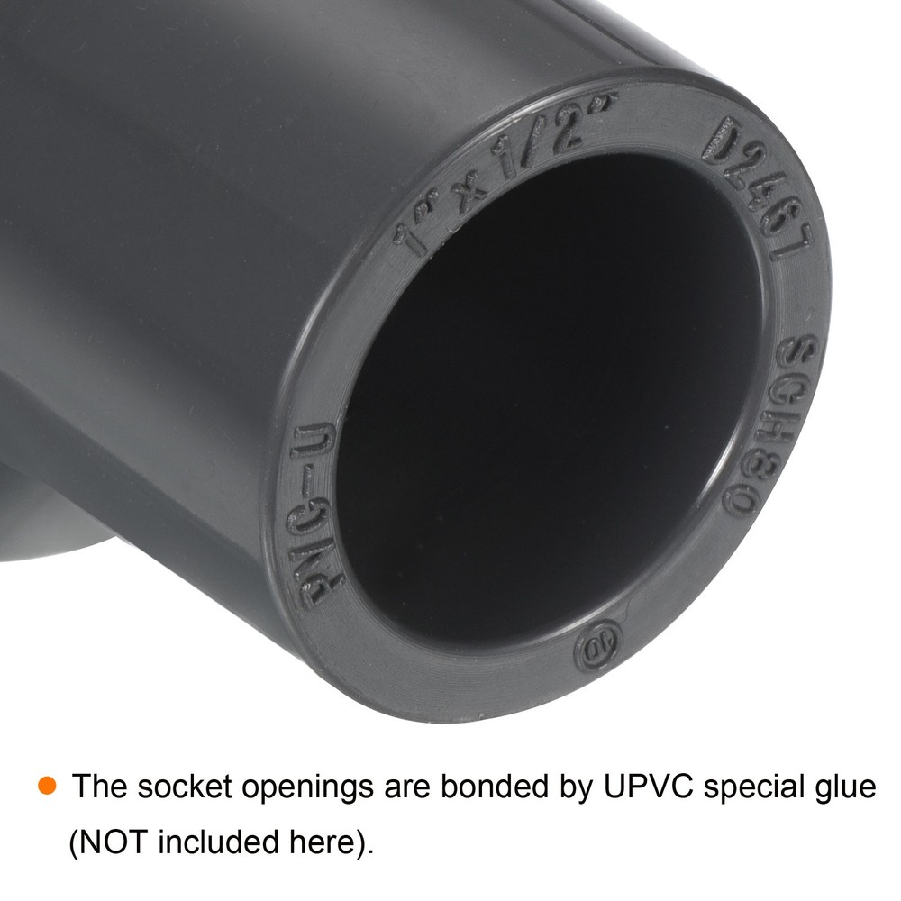 UPVC Fitting Pipe Reducer 1"x 1/2" 2pcs Straight Coupling