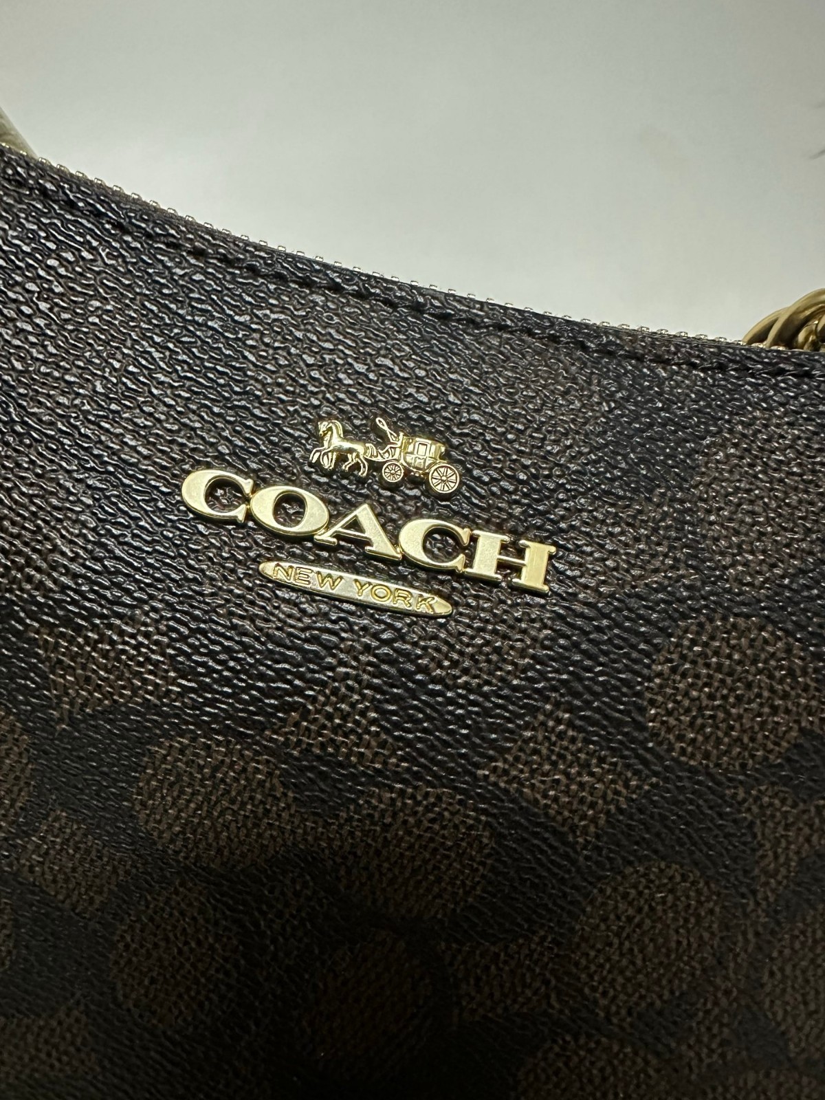 COACH CV933 Teri Shoulder Bag In Signature Canvas Maple Free shipping
