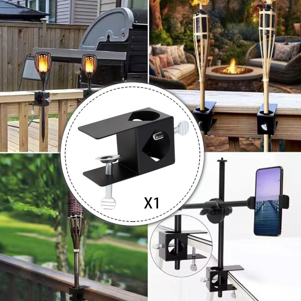 Deck Clamp for Torches Torch Mounting Bracket Iron Sturdy Deck Mount Clamp