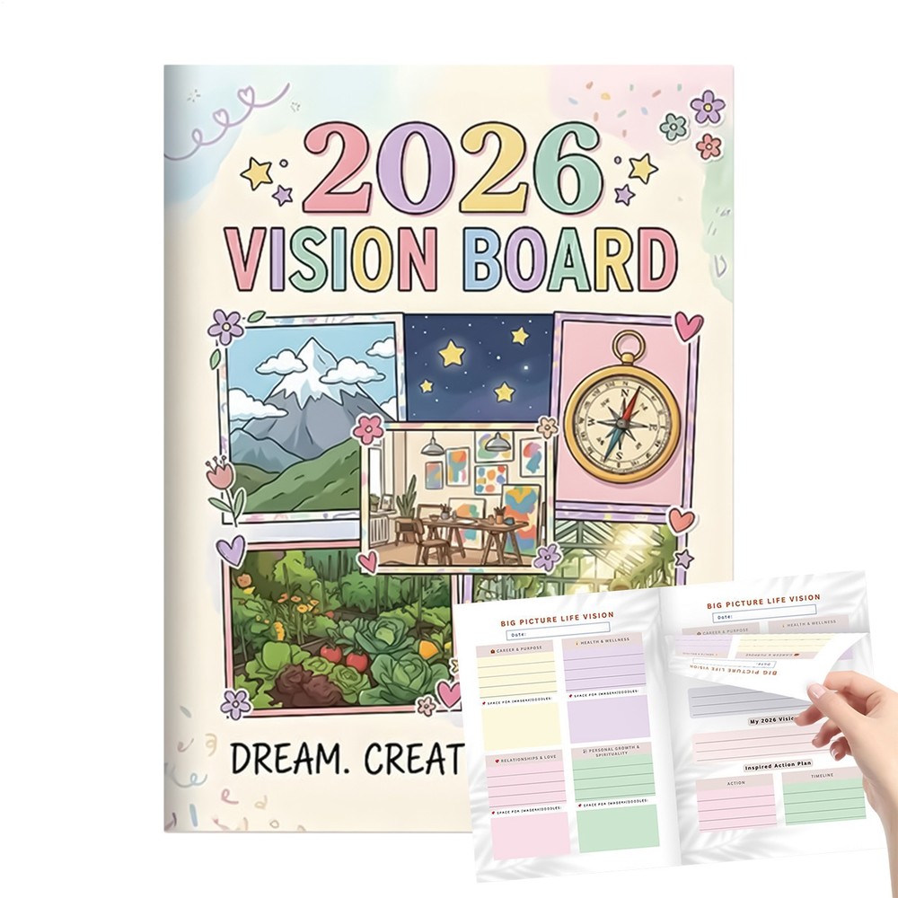 2026 VISIONBOARD Planner Notebook Goal Achievement Journal Work Planning