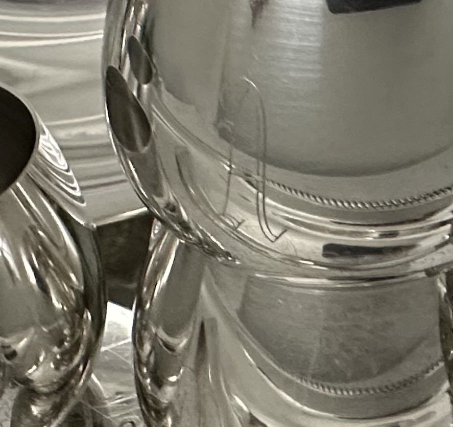 Punch Bowl Silver Plated Set Tray, Cups, Bowl, Ladle Vintage Drinkware - 14 pc