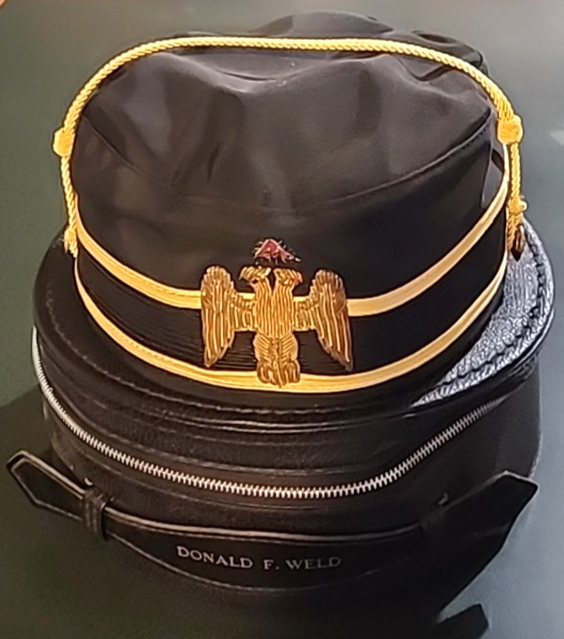Vintage Masonic Scottish Rite Hat Cap & Box