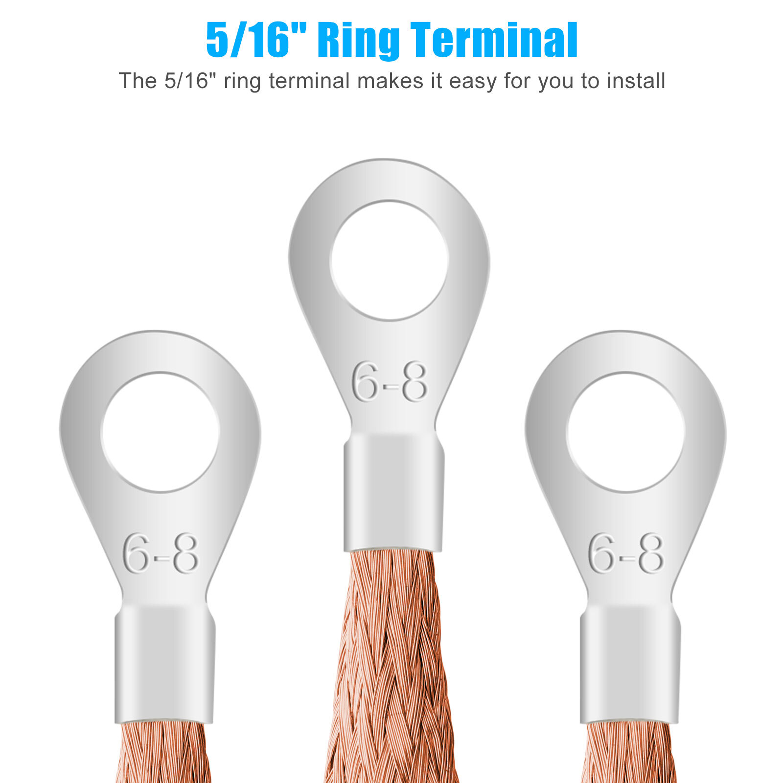 4x Engine Ground Strap Copper Cable Kit For Car Truck Firewall Engine Body Frame