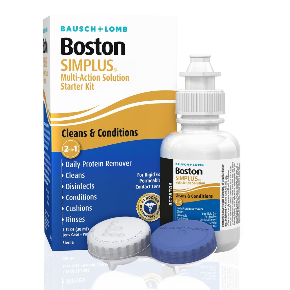 Boston SIMPLUS Multi Action Solution 1 Fl Oz Travel Lens Case Rigid