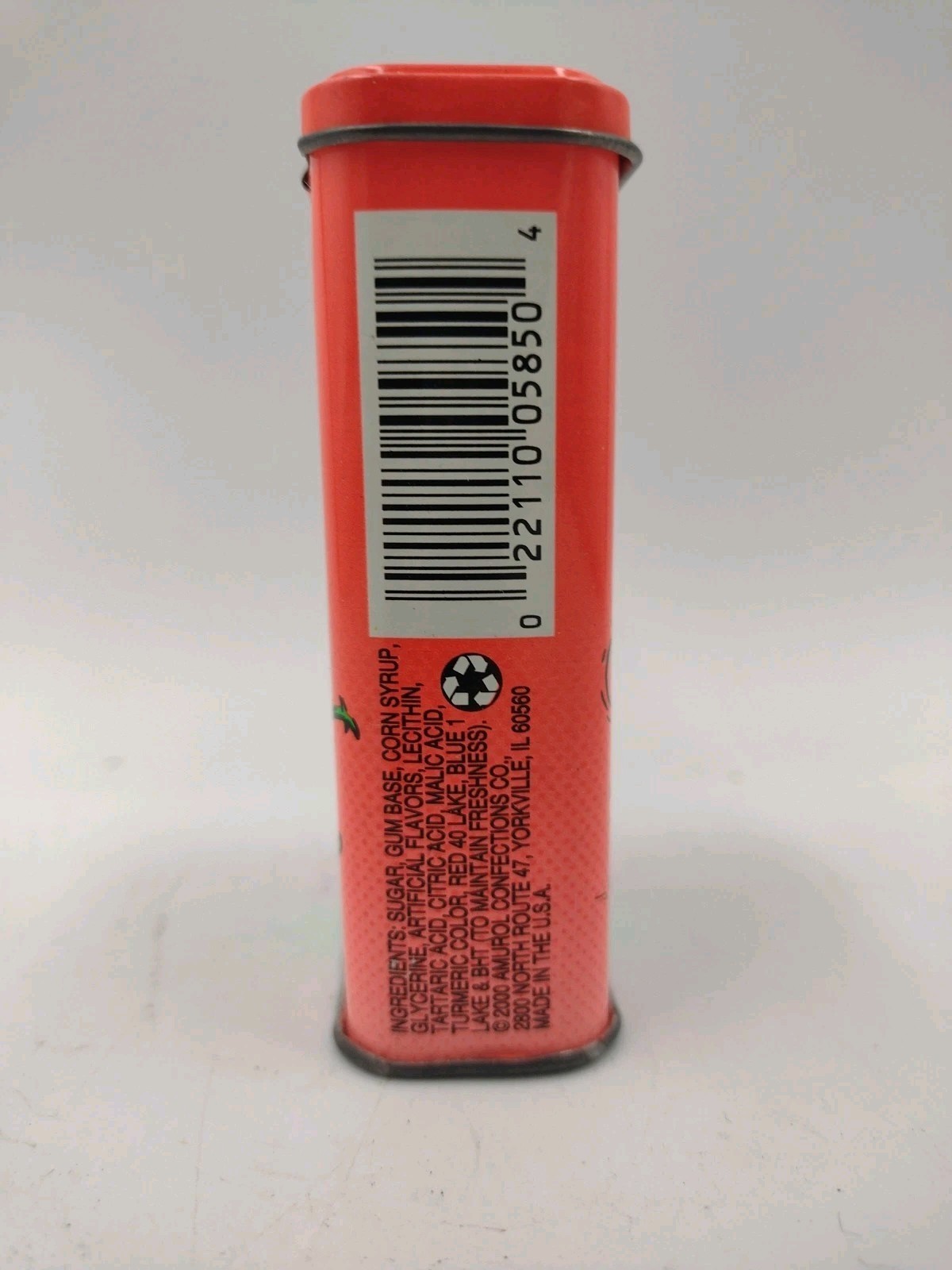 Vintage 90s Ouch! Bubble Gum Neon Empty Metal Collectible Tin Hinged Lid