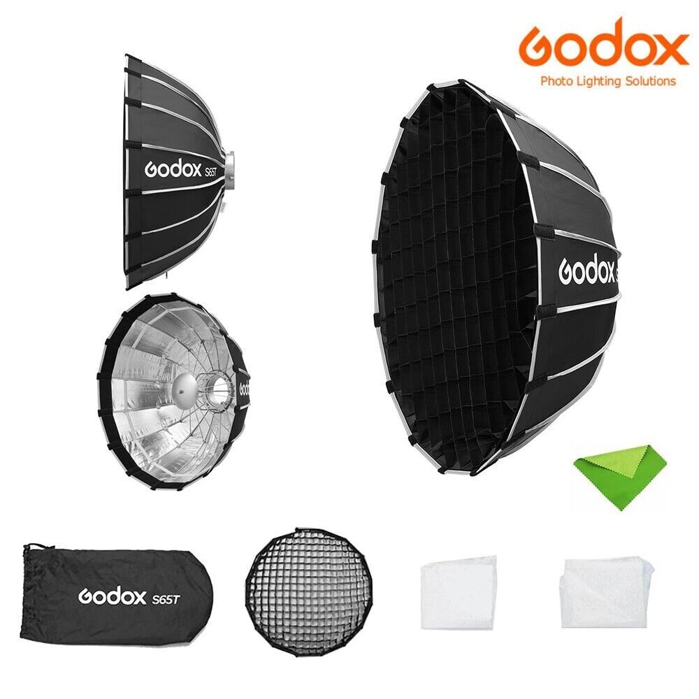 Godox S65T 65cm Umbrella Softbox Quick Release Light Diffuser Reflector + Grid