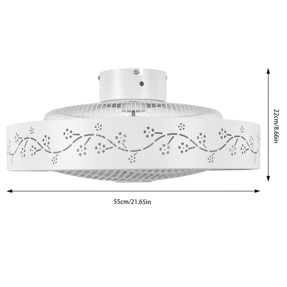 22" Ultra-thin LED Ceiling Fan Light Remote Control Flush Mount Ceiling Fan Lamp