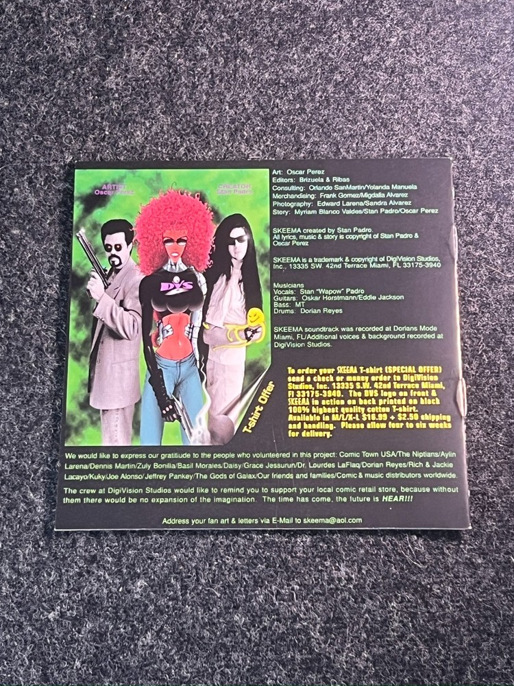 SKEEMA CD Insert Booklet Signed Oscar Perez DigiVision Studios 1990s
