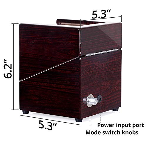 Single Watch Winder for Automatic Watches, with Super Quiet Pine Bark Pattern