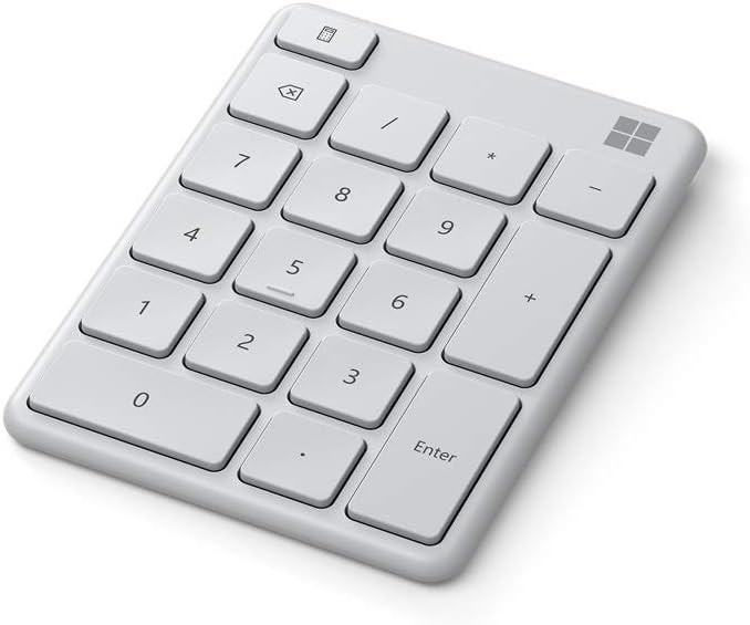 Microsoft Number Pad Wireless Bluetooth Standalone for Numeric Input - White