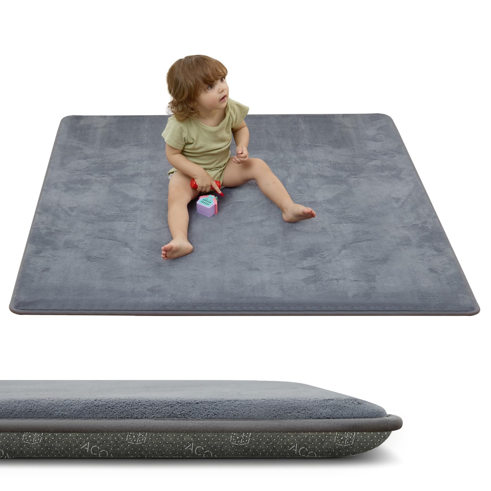 59x79 1.2" Thick Large Memory Foam Baby Play Mat Non Slip Newborn Play Carpet