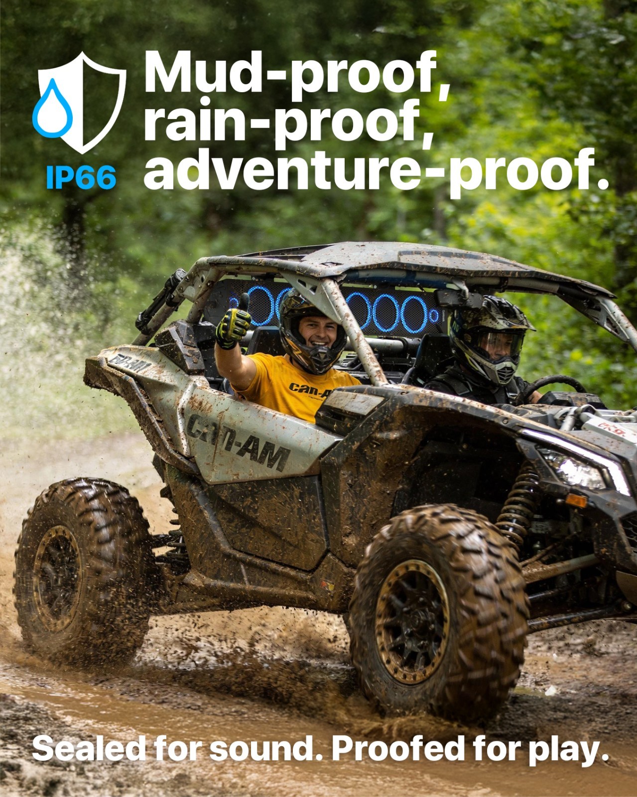 Waterproof Bluetooth UTV Sound bar 8 Speaker RZR Polaris 600W Audio Radio System