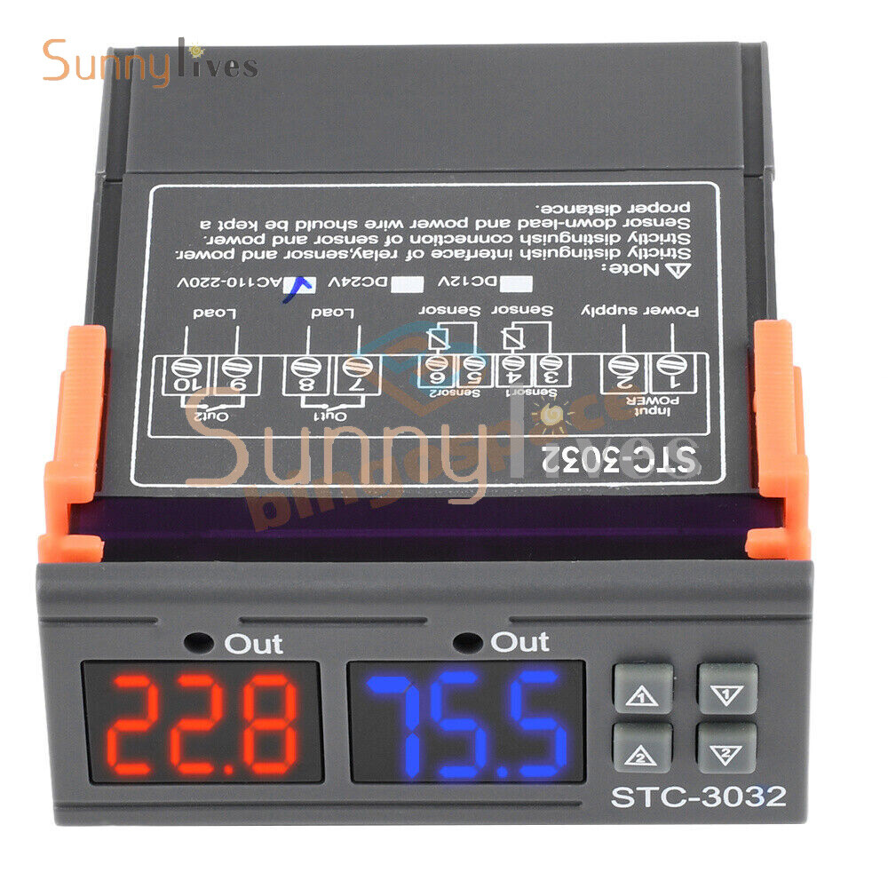 High Precision STC-3032 Digital Temperature Humidity Controller 12V 24V 110-220V