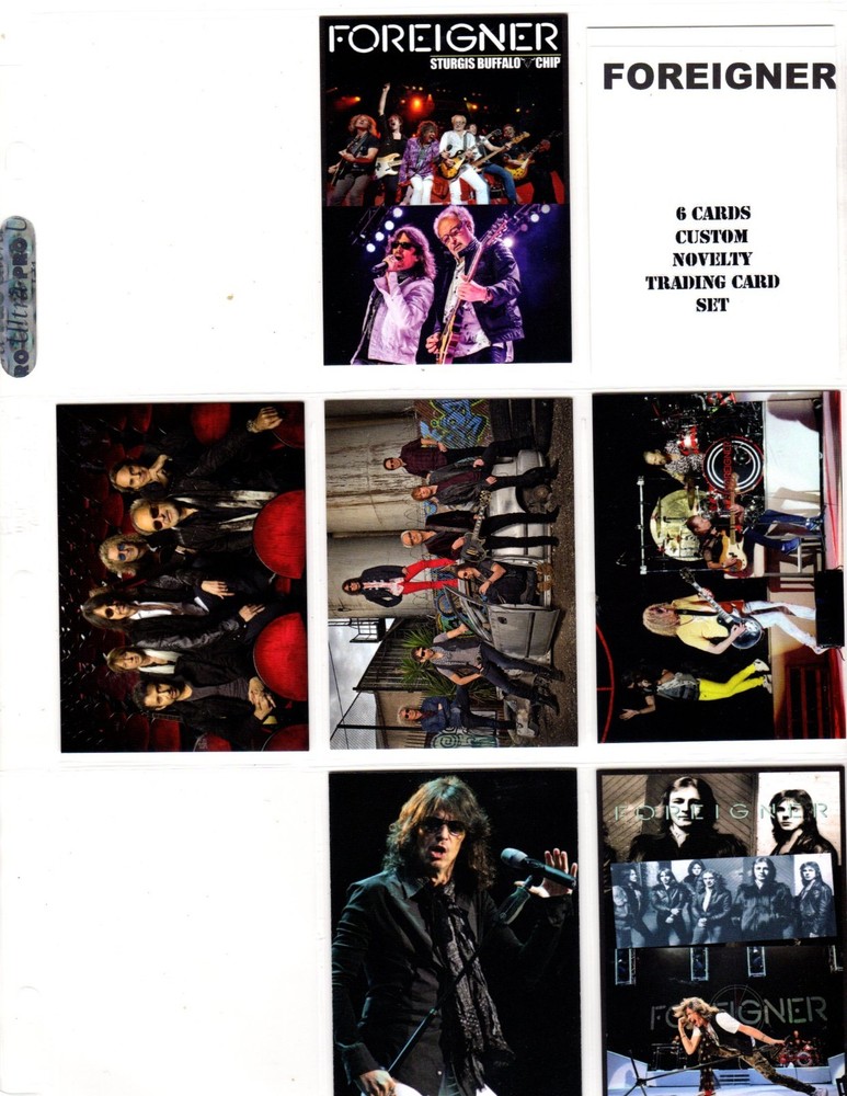 FOREIGNER     CUSTOM   NOVELTY TRADING CARD 6 CARDS   SET