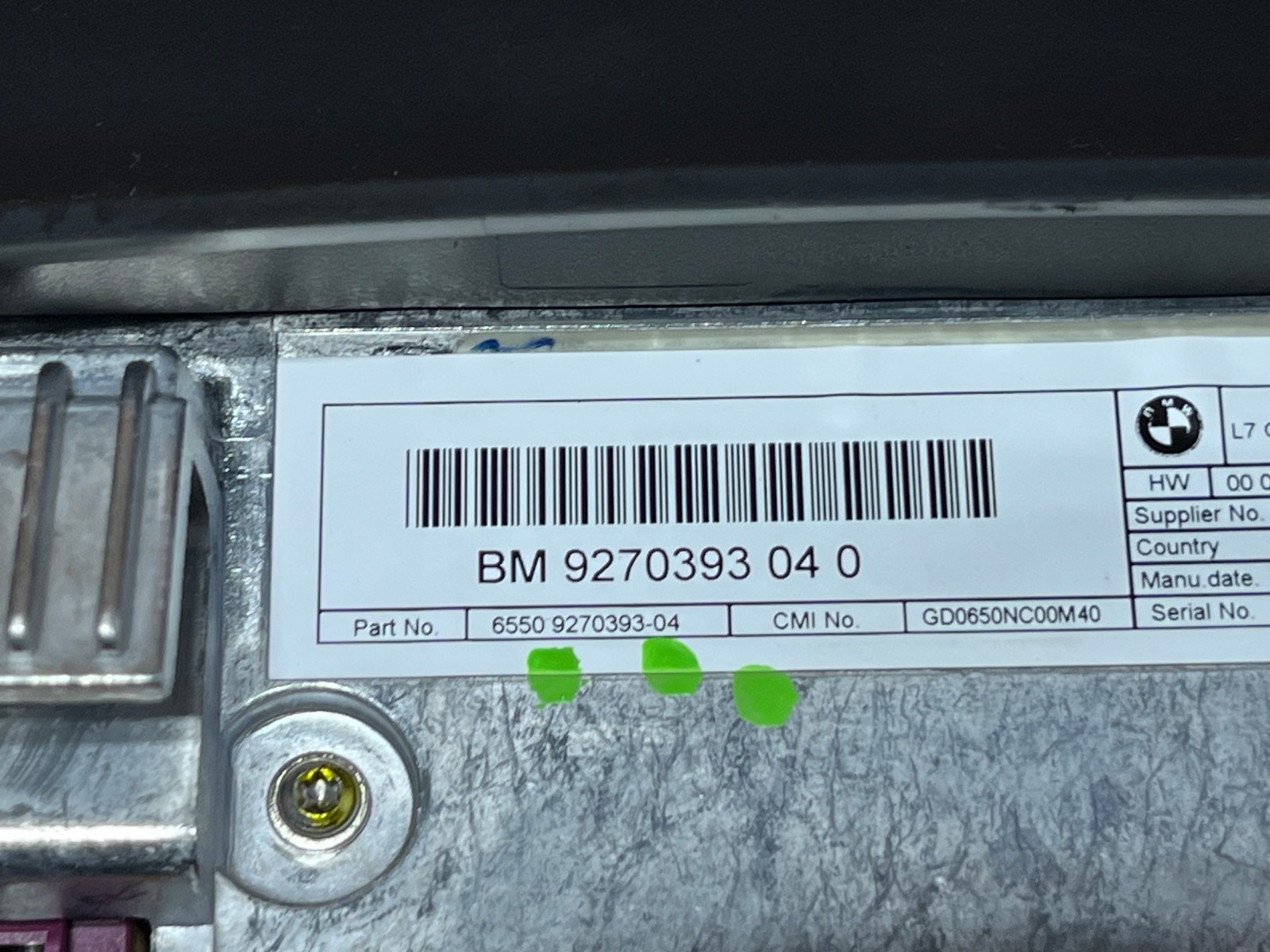 2012-2019 BMW 320i F30 Front Dash Information Display Screen Unit 6,5" OEM