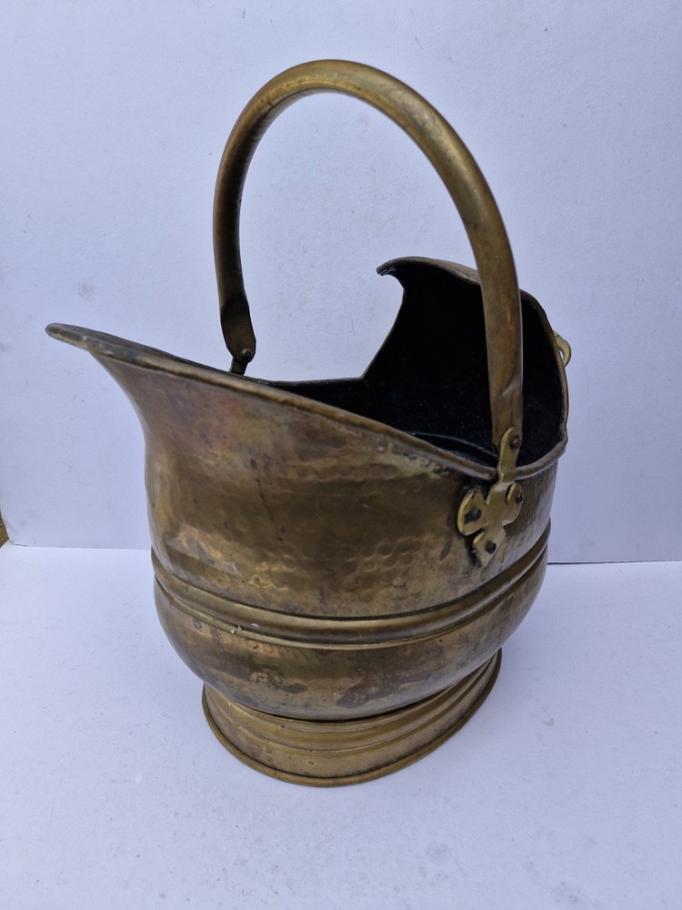 Vintage Large Helmet Brass Coal Scuttle