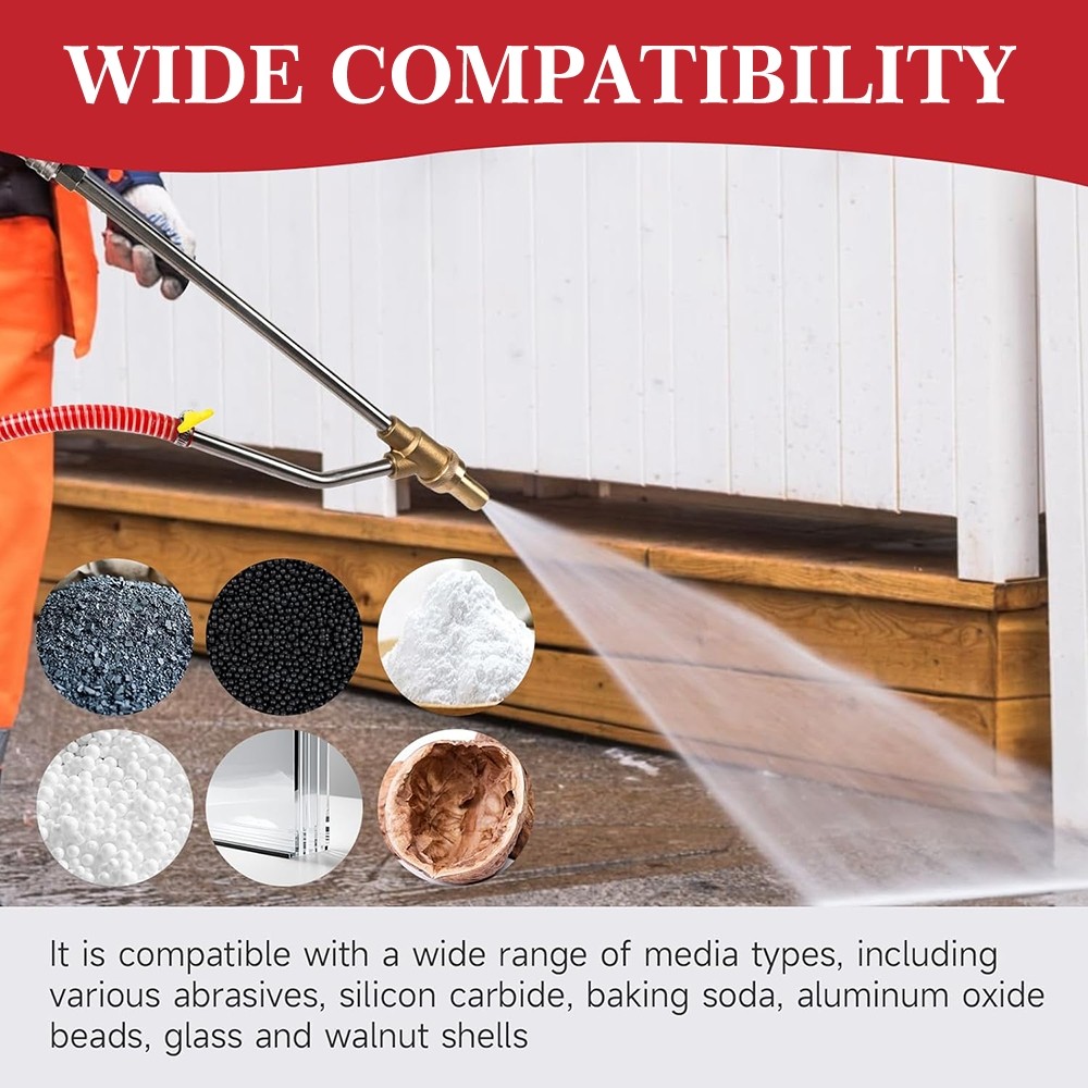 Pressure Washer Sandblasting Kit 5000 PSI Wet Abrasive Sandblaster Attachment wi