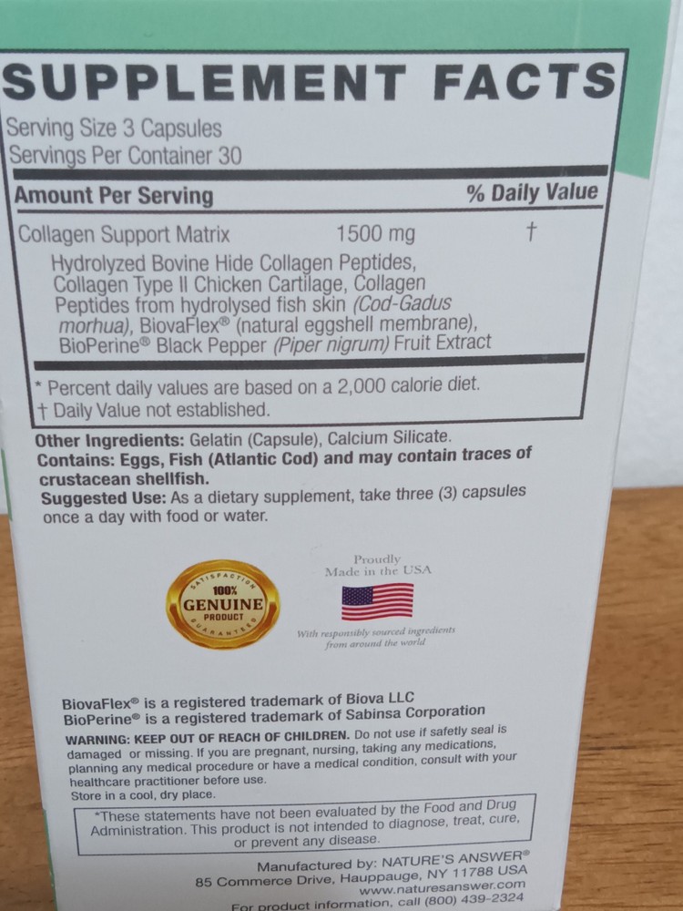 Natures Answer Multi Collagen, 90 Capsules Exp:07/2027
