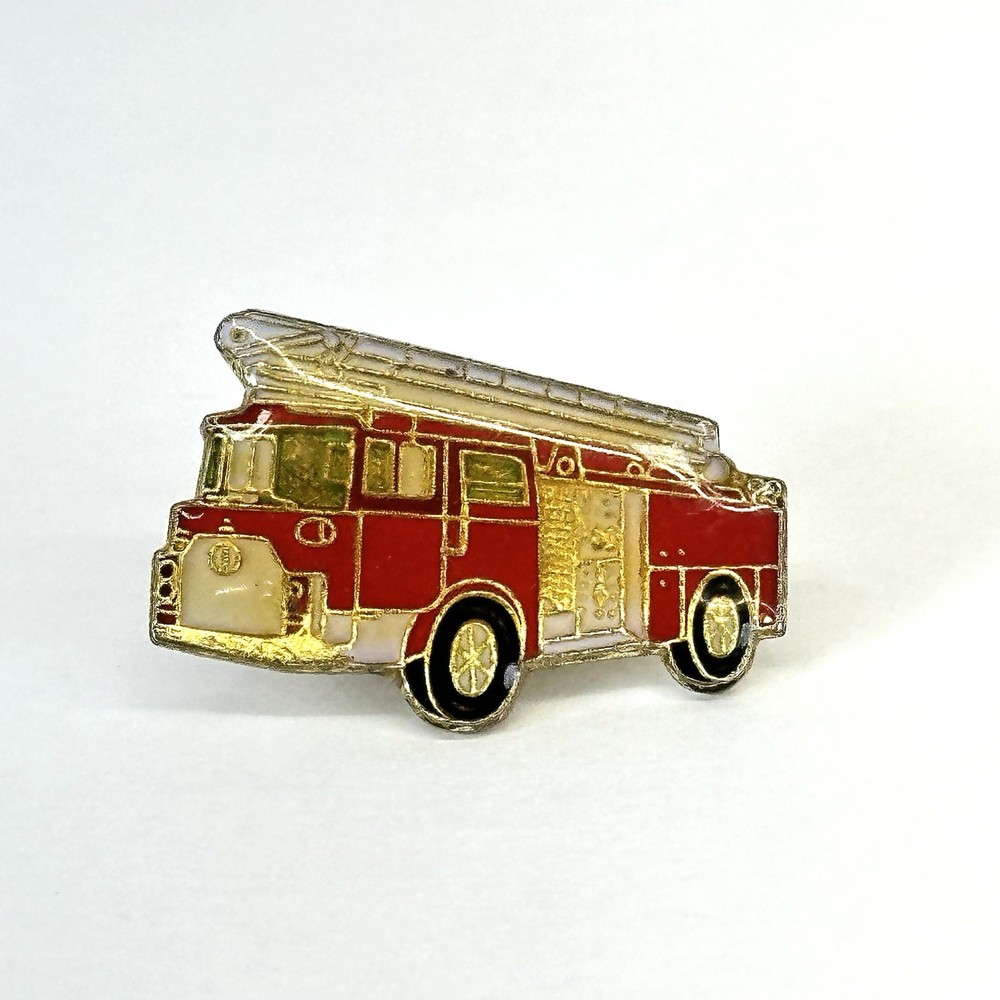 Red Fire Ladder Truck Lapel Hat Jacket Pin First Responder