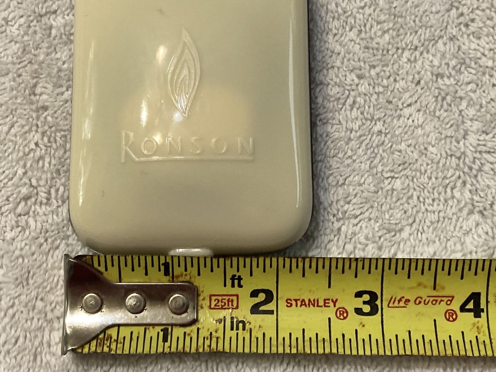 VINTAGE RONSON FLO-LINE CHROME LIGHTER BAKELITE CASE AND BOX NO LIGHTER