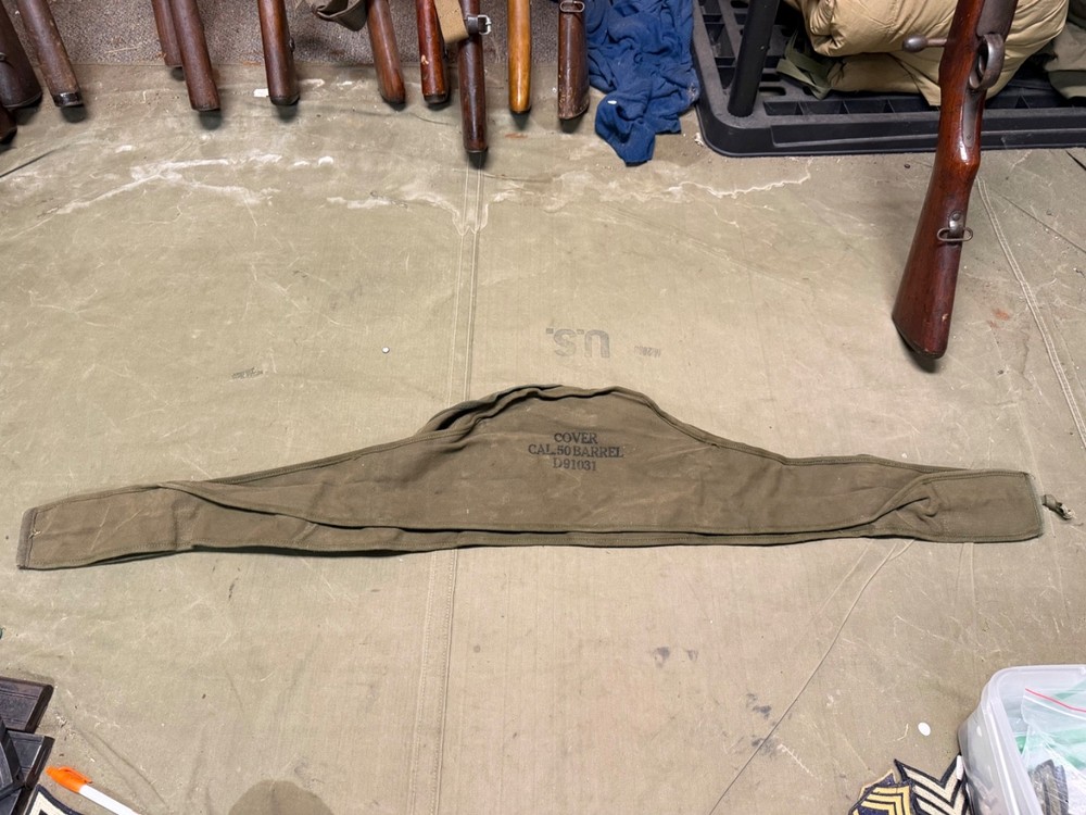 ORIGINAL WWII US ARMY BROWNING .50 CAL BARREL CARRY CASE COVER