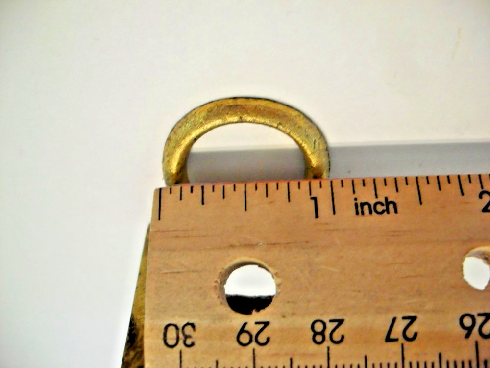 Vintage Solid Brass Flush Mount Ring Pull 1.5 x 1.5/8"