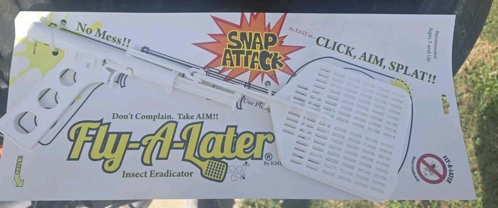 Fly Swatter, Pull Back Handled Plastic Fly Swatter, Cock Back And Trigger..New