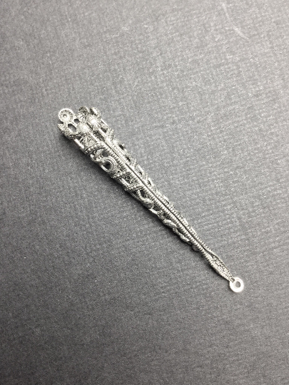 13204- Medium Tussie Mussie Victorian Holder Silver Ox