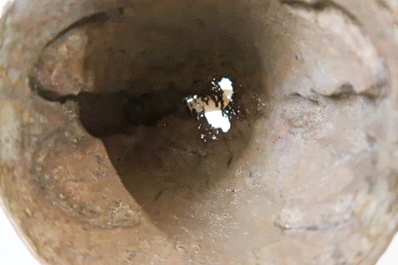 Vintage BENIN Bronze 11" Altar Bell Sculpture African Art Nigeria