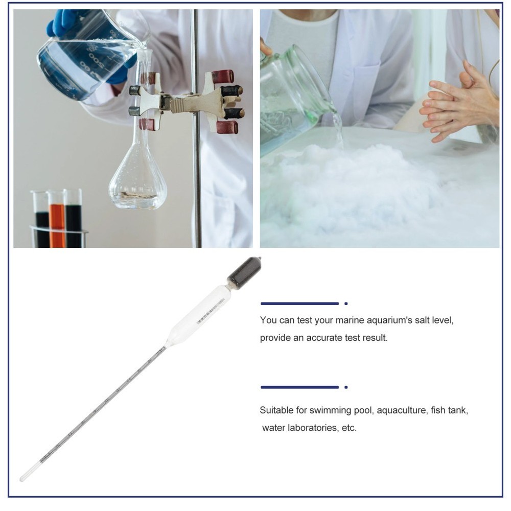 Hydroponic Water Tester Temperature Meter Triple Scale Hydrometer