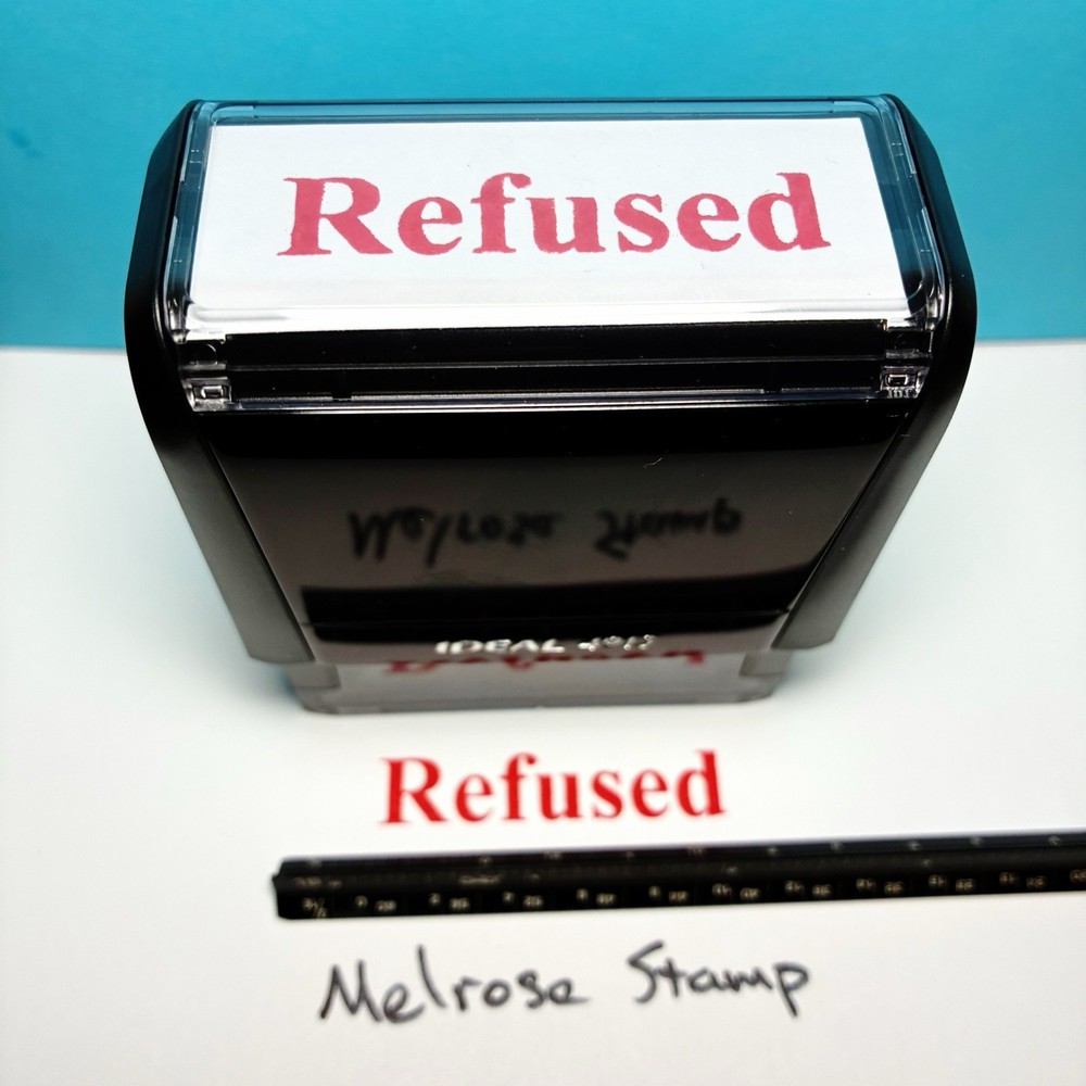Refused Rubber Stamp Self Inking Red Ink Ideal 4913