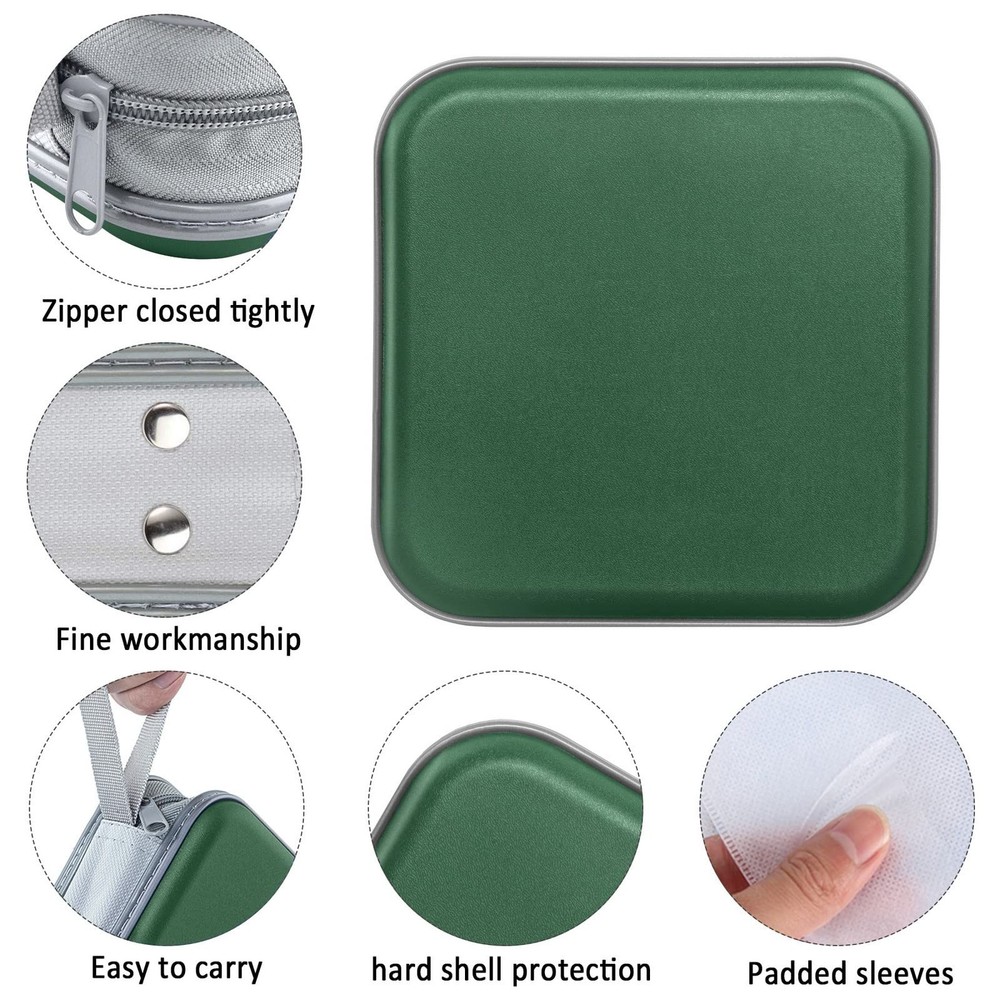 Siveit CD Case, 40 Capacity CD/DVD Case Holders 40 Capacity, Dark Green