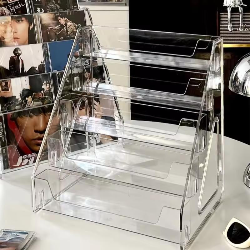 5Tier Display Rack Transparent Storage Rack Multifunctional Counter Display Rack