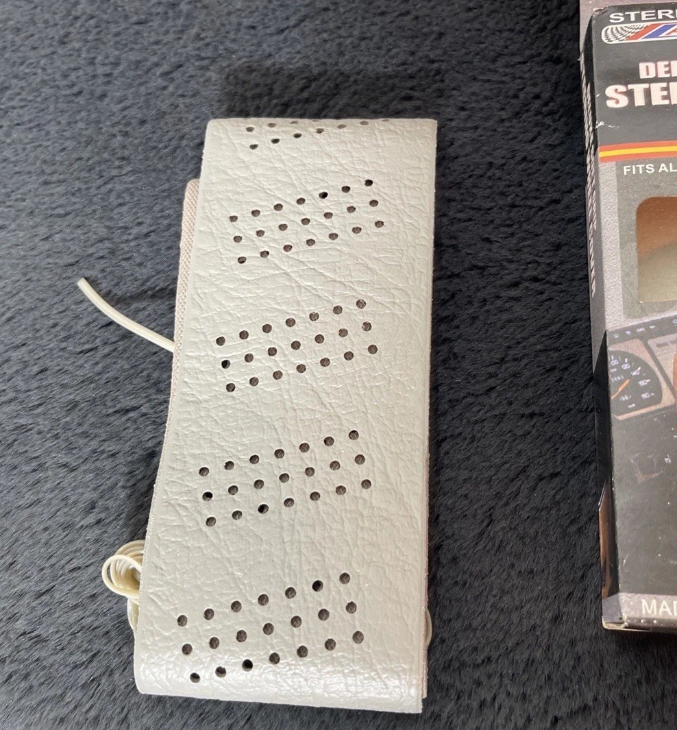 80s Steering Wheel Deluxe Soft Grip Cover Lace Up Gray Vinyl Wrap Leather Look