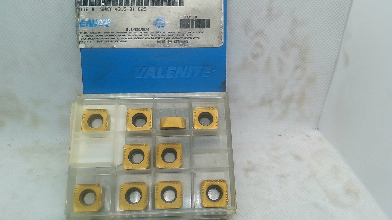 (10 Inserts) Valenite SNKT 43.5-31 C25, Carbide milling insert