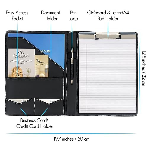 Padfolio Clipboard Folder | Portfolio Organizer with Removable Clipboard