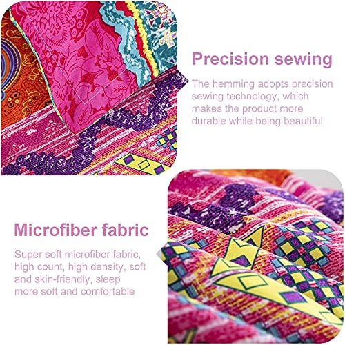 Bohemian Comforter Set Ultra Soft Microfiber Reversible Alternative Queen Boho
