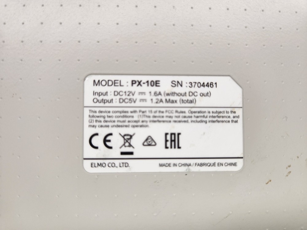 Elmo PX-10E Portable Visual Presenter/Overhead Projector Document Camera