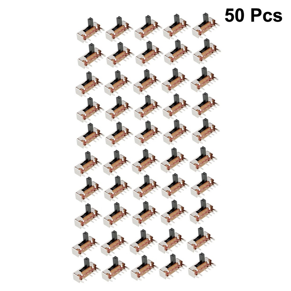 50Pcs 6mm Horizontal Slide Switch SP3T 1P3T 4 Terminals PCB Panel Latching