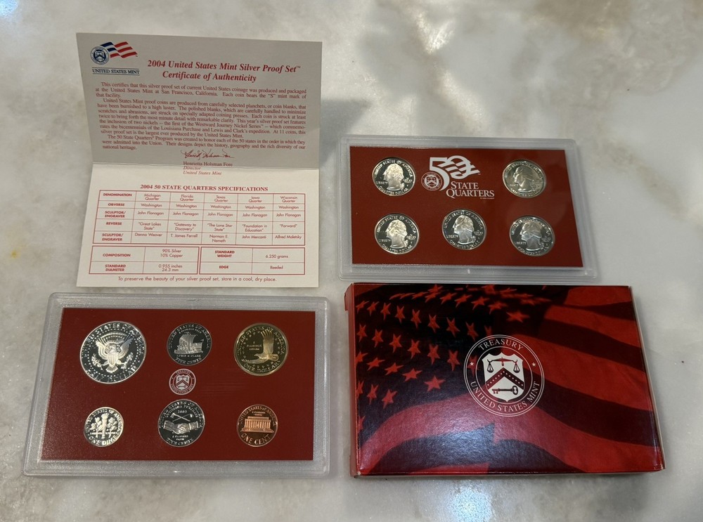 2004 United States Mint Silver Proof Set with COA