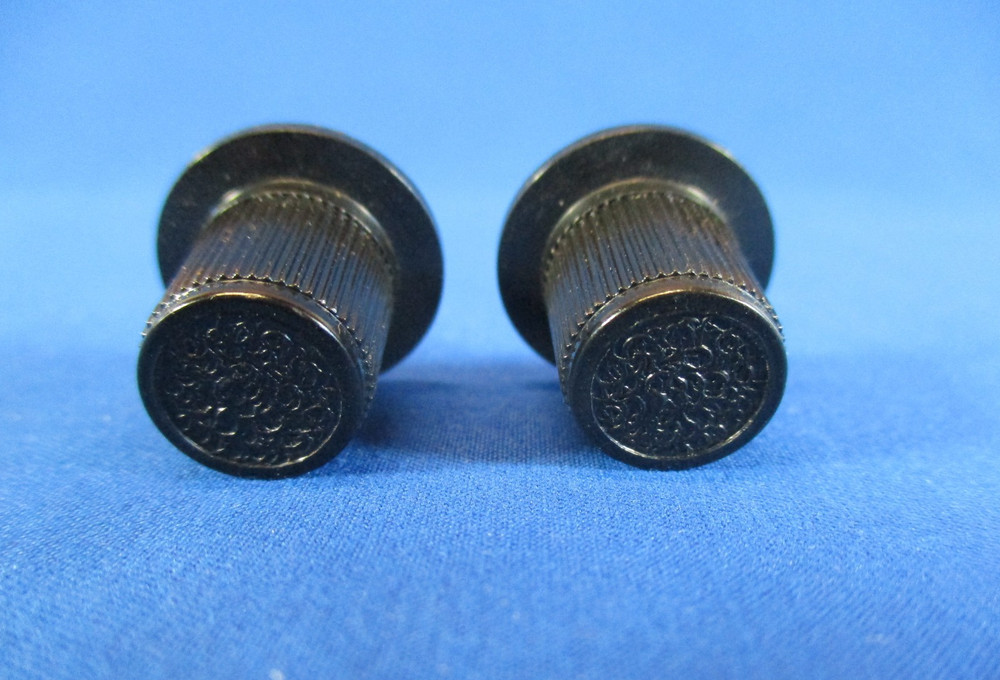 Pair Black Plastic Knobs 3/4" Round 5/8" Tall for Radio Amp Electronics Guitar