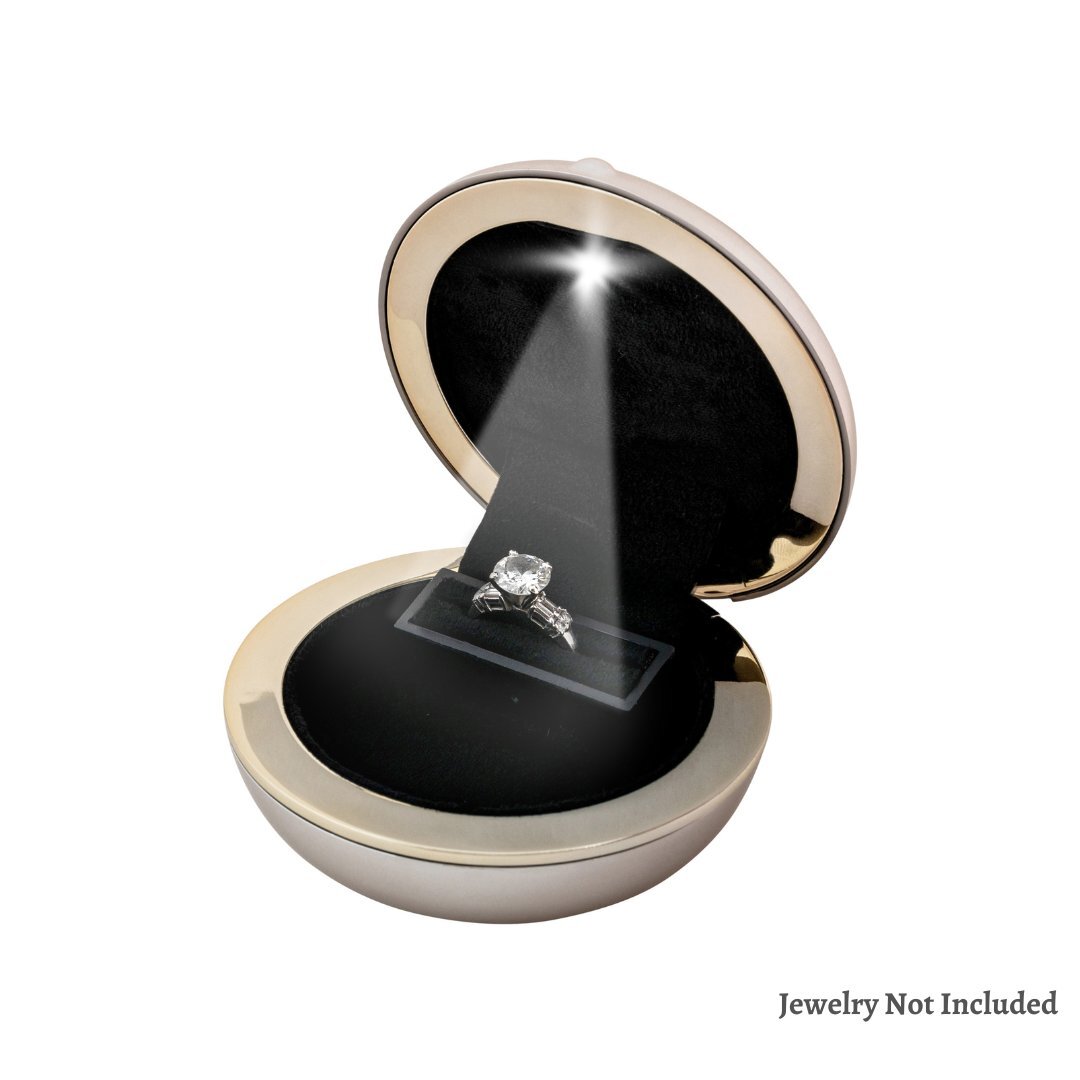 Novel Box Slim LED Lighted Wedding Engagement Jewelry Ring Presentation Box