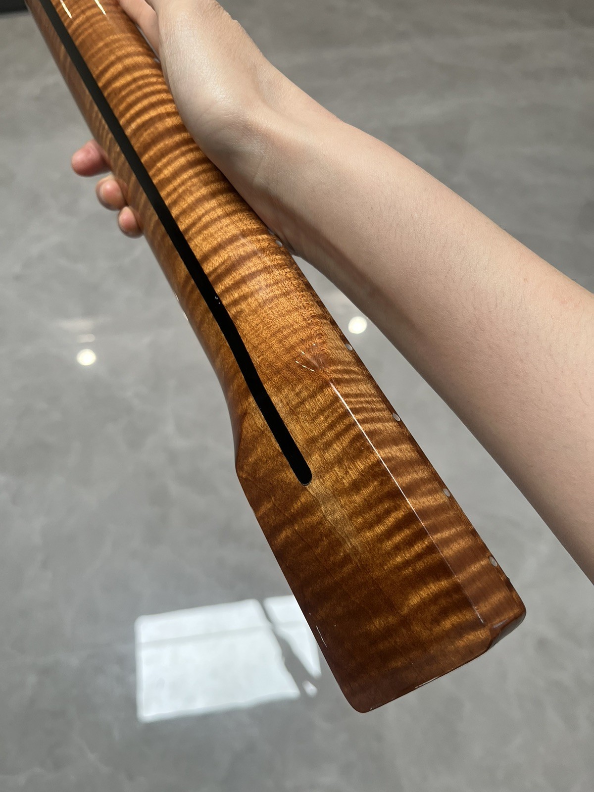 NEW Stainless 21fret gloss DIY Roasted Flame Maple electric guitar neck