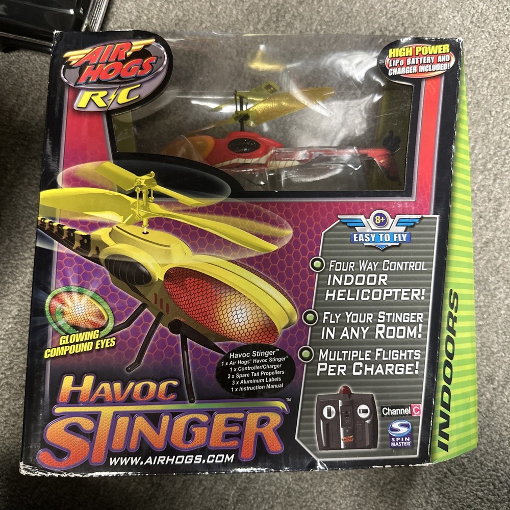 Air Hogs R/C HAVOC STINGER Orange Bug Helicopter Remote Control Spin Master New