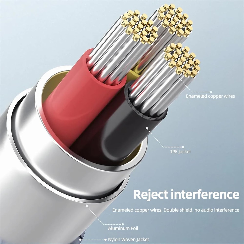 PPTVC 3.5mm to 2RCA Audio Cable 3ft, 3 ft,