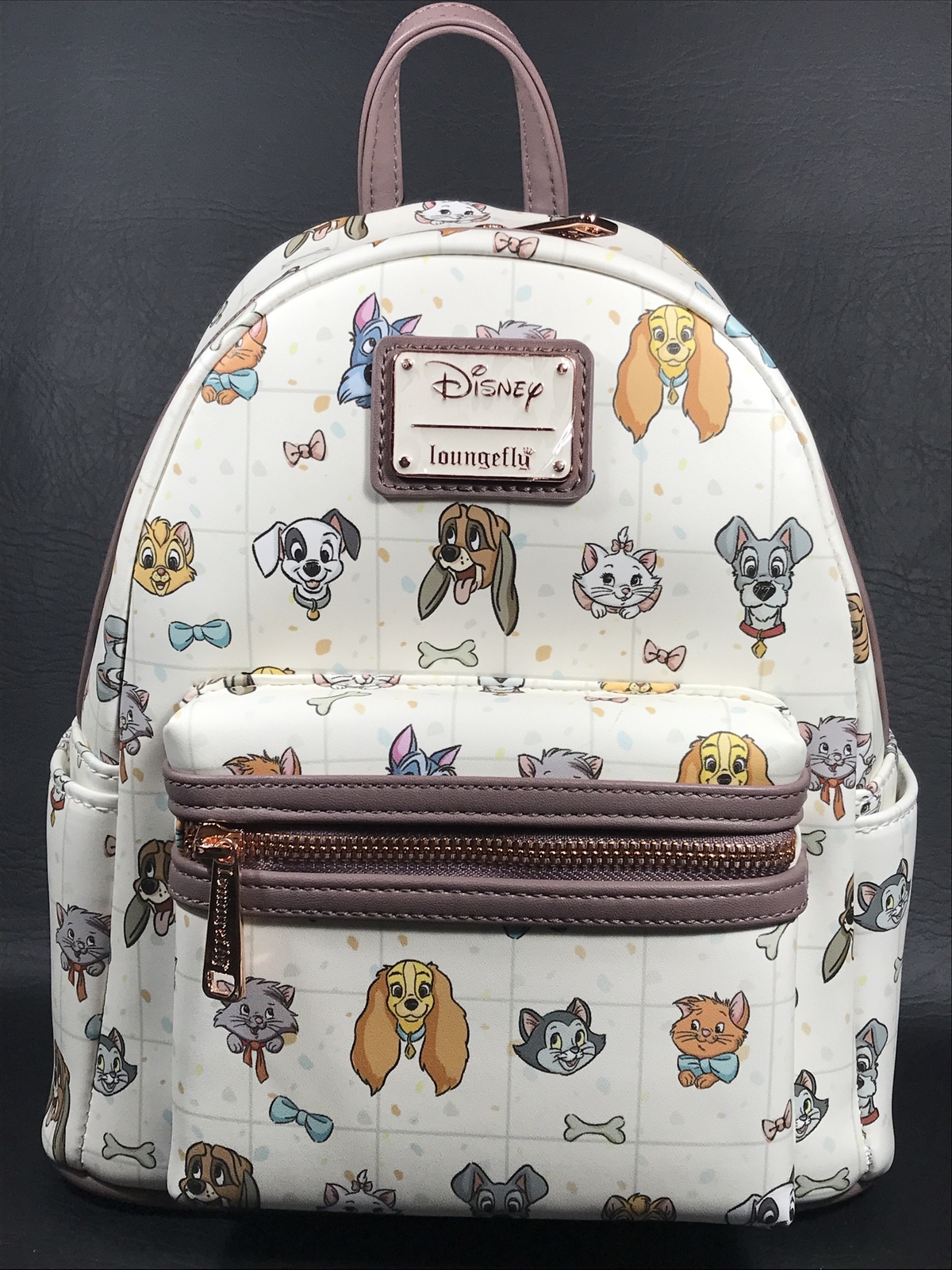 Loungefly Disney Pets AOP All Over Print Dog Cats Mini Backpack & Cardholder